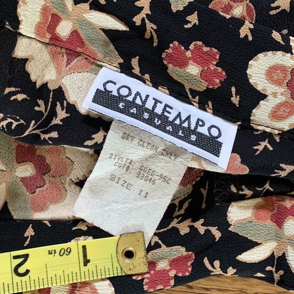 Vintage 90s Floral Trumpet Skirt by Contempo Casual - Picture 7 of 8